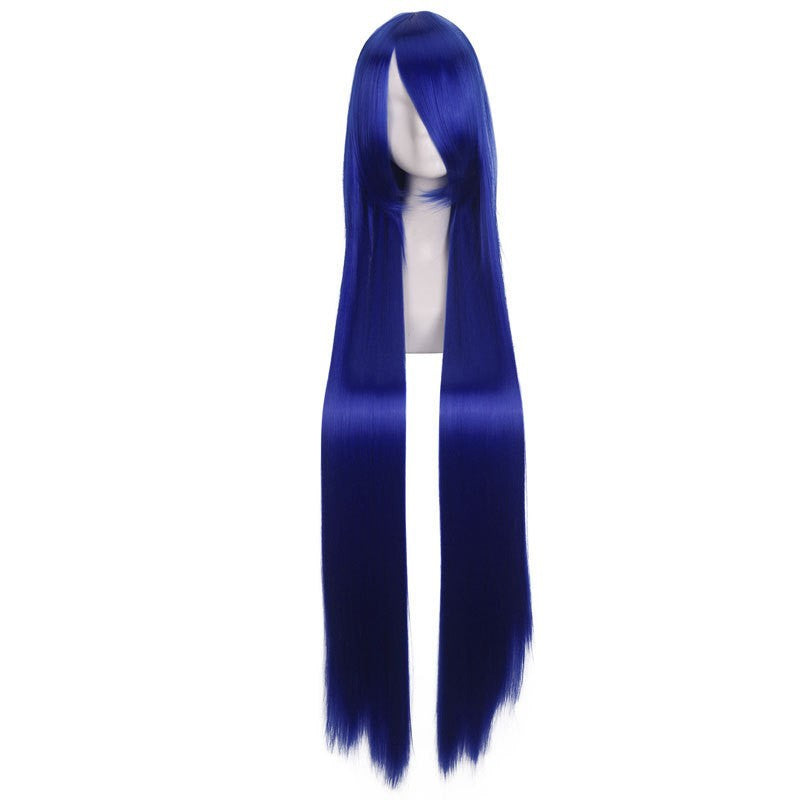 Colorful long eprolo wig, 100cm length, shown in the image with vibrant hair strands and natural wig texture.