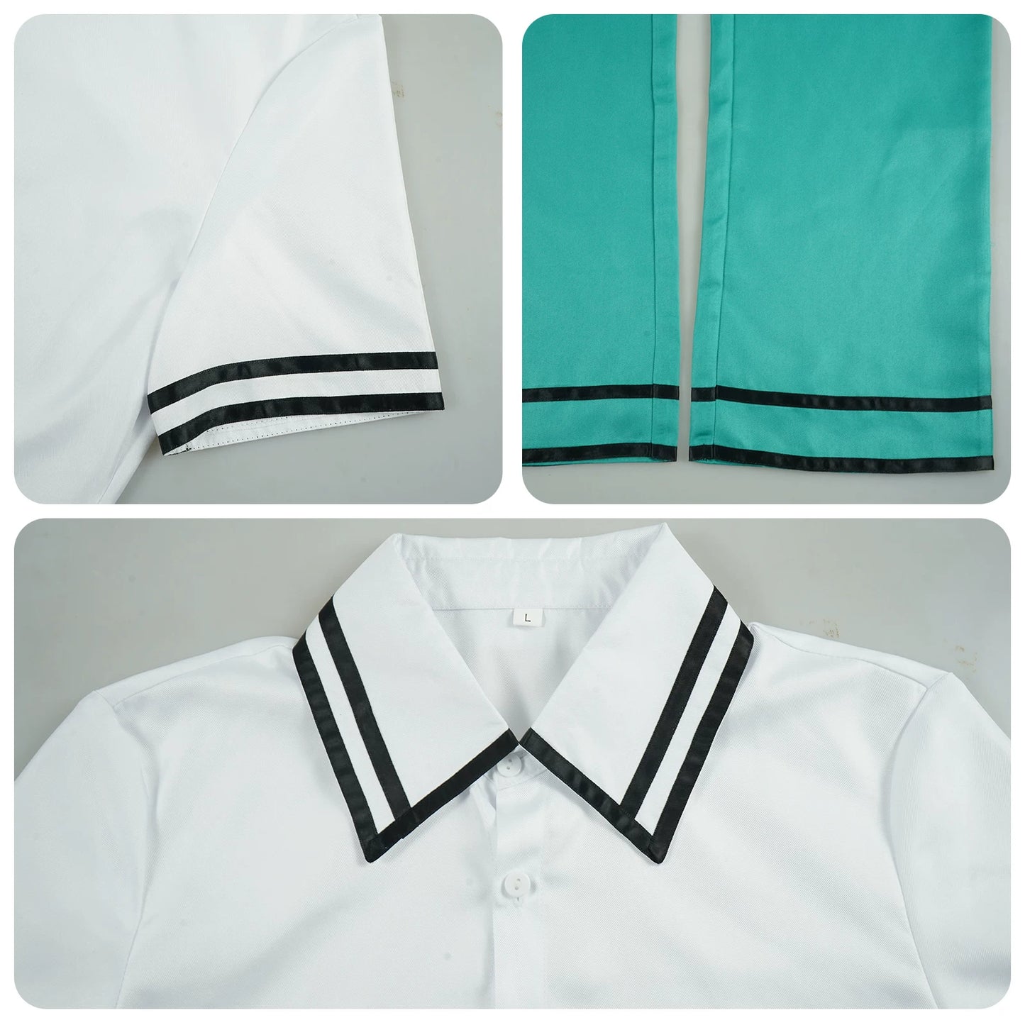 Shadora Saiki K. cosplay okul uniform with wig, featuring a navy blazer, white shirt, and accessories for anime costume.