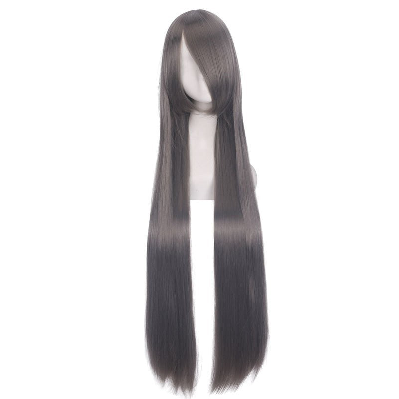 Colorful long eprolo wig, 100cm length, styled with vibrant shades, showcasing soft, flowing synthetic hair.