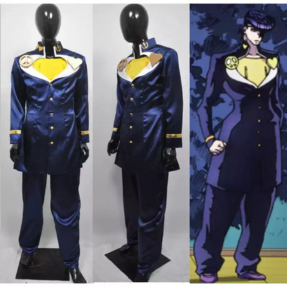 Josuke Higashikata cosplay costume from JoJo's Bizarre Adventure by Shadora, featuring detailed character clothing and accessories.