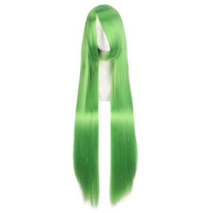 Colorful long eprolo wig, 100cm length, showcasing vibrant synthetic hair styled for versatile fashion looks.
