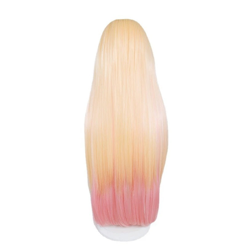 Long pink cosplay wig inspired by Marin Kitagawa from eprolo, 60cm length with styled layers and vibrant color.