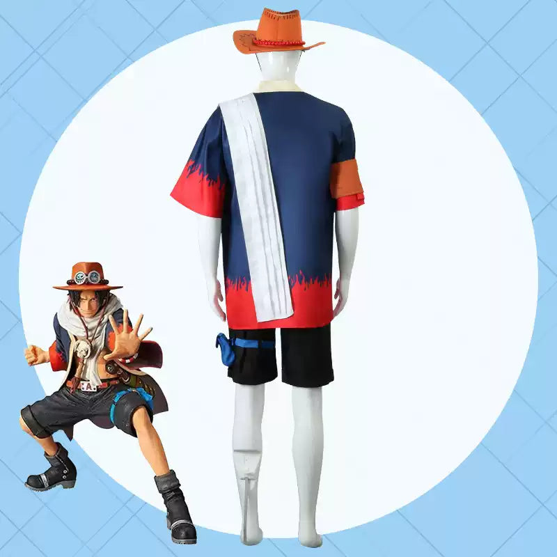 Portgas D. Ace cosplay costume with Peruk from One Piece, featuring costume and wig details by Shadora