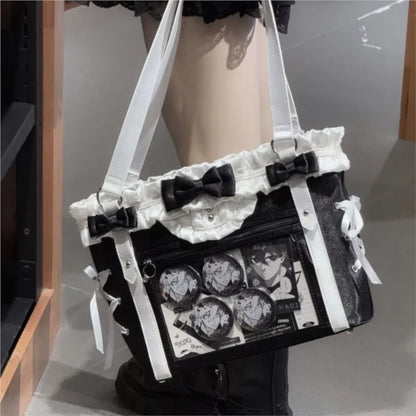Eprolo Lolita Fiyonklu Ita Bag featuring a cute design with bow embellishments and detailed craftsmanship.