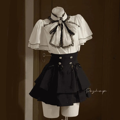 Light yellow summer outfit with a bow detail, featuring the Beyaz Fiyonklu Yazlık Takım by eprolo, displayed on a mannequin.