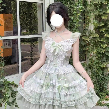 Eprolo Zarif Mini Lolita dress featuring a cute, elegant design with lace and bow details in soft pastel colors.
