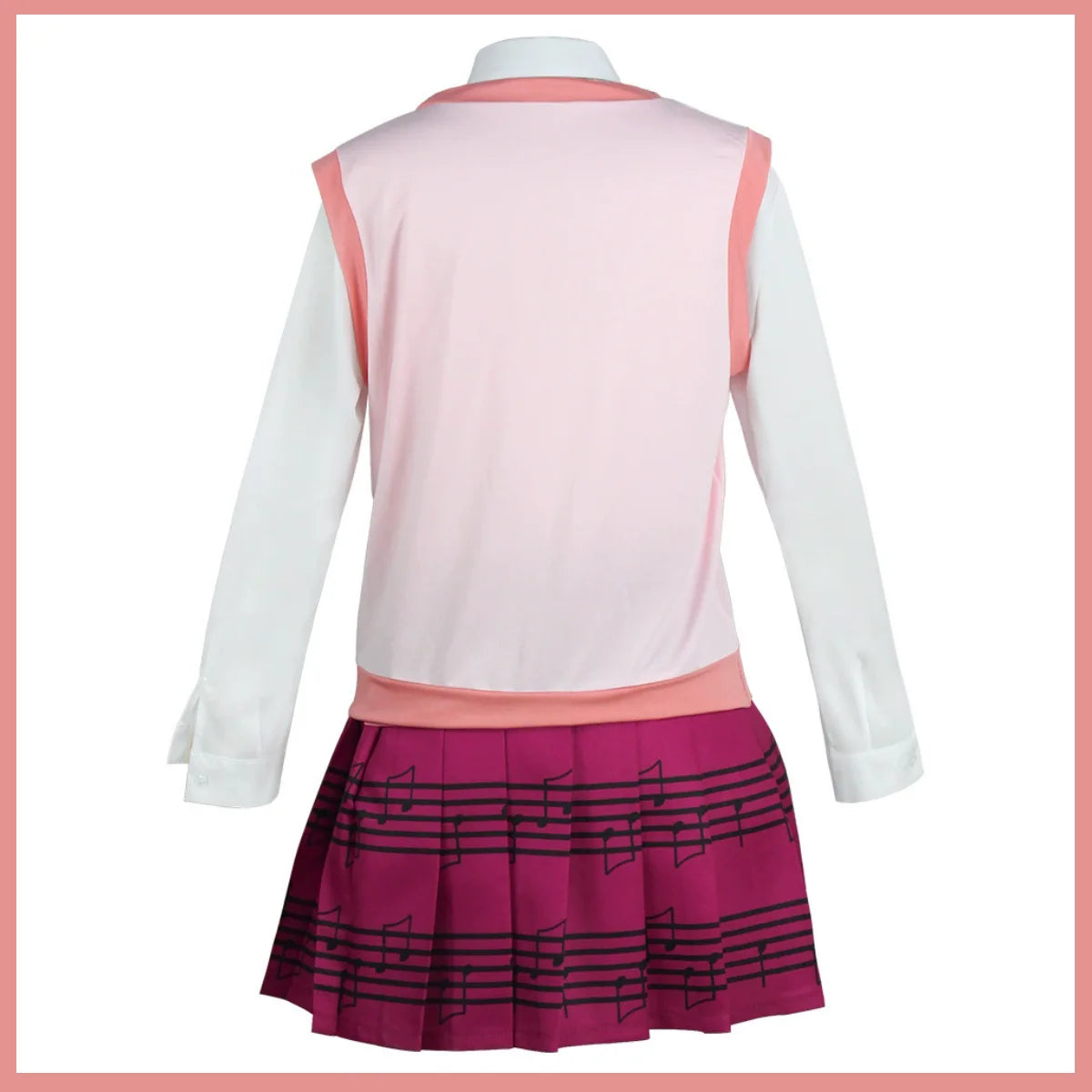 Kaede Akamatsu cosplay with wig from Danganronpa, featuring her signature brown hair and school uniform styled costume.