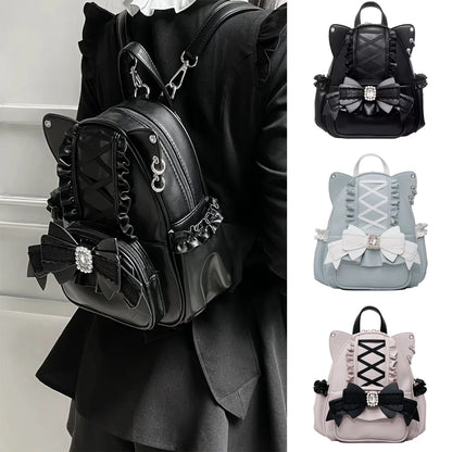 Eprolo Japon Stil kedi kulaklı omuz çantası with cute cat ear design, soft fabric, and adjustable shoulder strap.