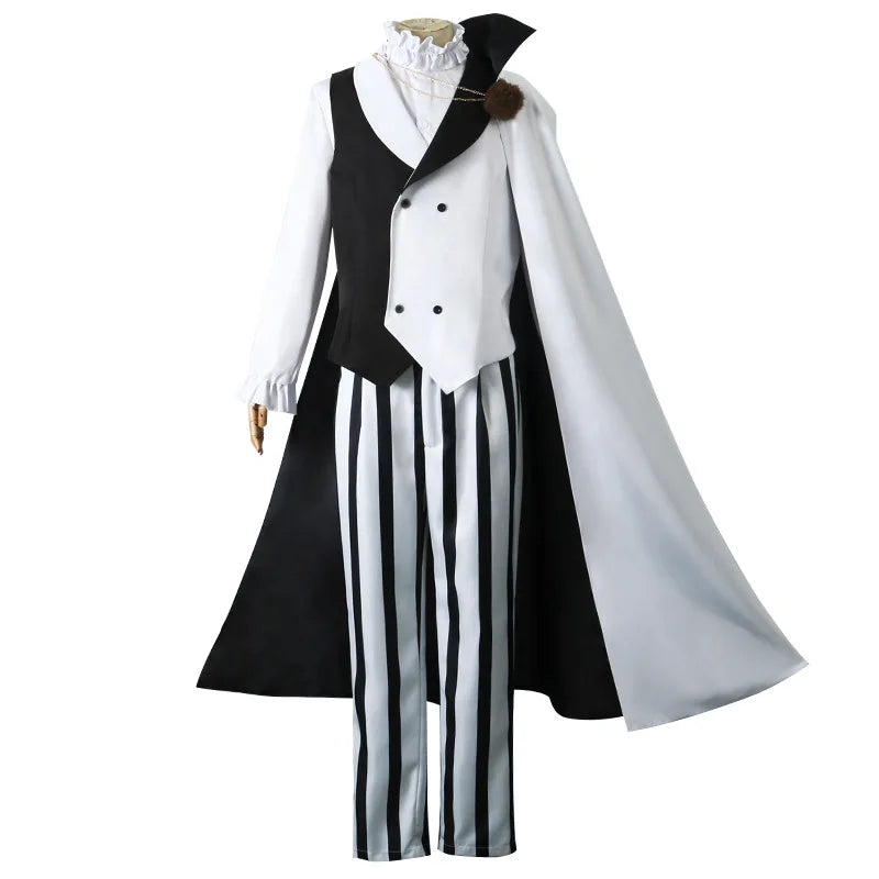 Nikolai Gogol cosplay costume with wig from Bungo Stray Dogs, featuring detailed outfit and styled wig for authentic look.