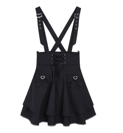Pink and black Lolita blouse and skirt set with ruffles, featuring elegant, feminine design from eprolo.
