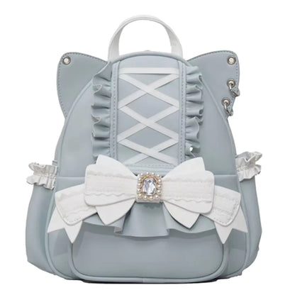 Eprolo Japon Stil Kedi Kulaklı Omuz Çantası with cat ear design and adjustable strap, black faux leather material.