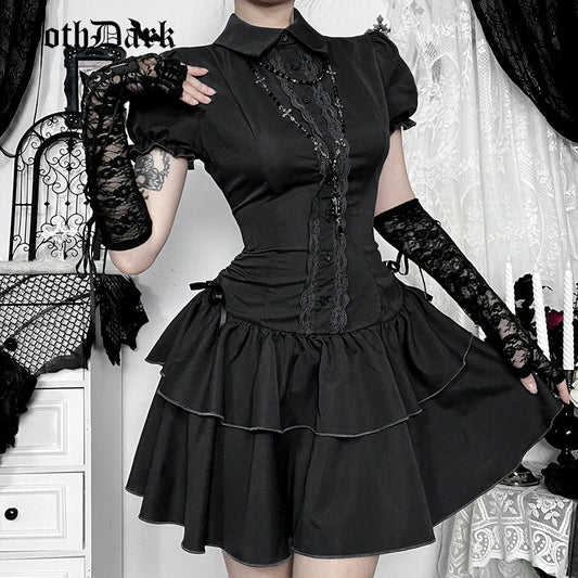 Eprolo Zarif Mini Elbise in elegant design, showcasing the stylish silhouette and fabric details of the short dress.