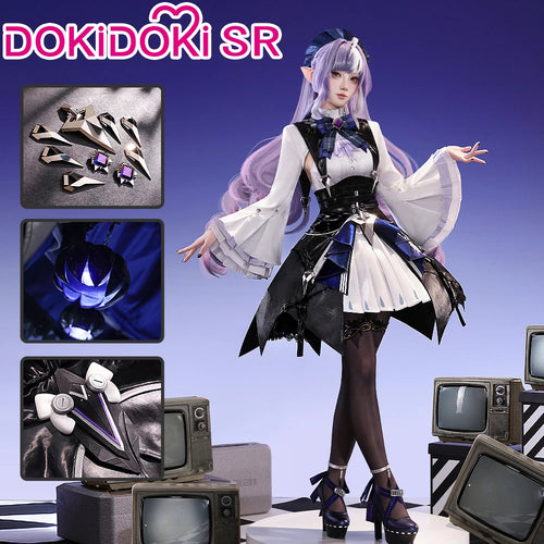 SR Kalite Vivian Banshee cosplay with wig from Zenless Zone Zero, featuring detailed costume and vibrant pink hair.
