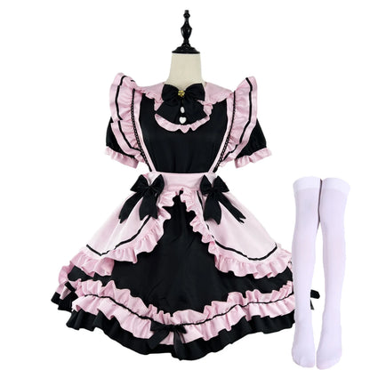 Kawaii maid cosplay dress by eprolo featuring a cute, frilly design with lace details and a matching apron for costume costumes