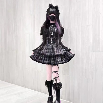 Japon Stil Lolita Dantel Fiyonk Mini Etek & Bluz