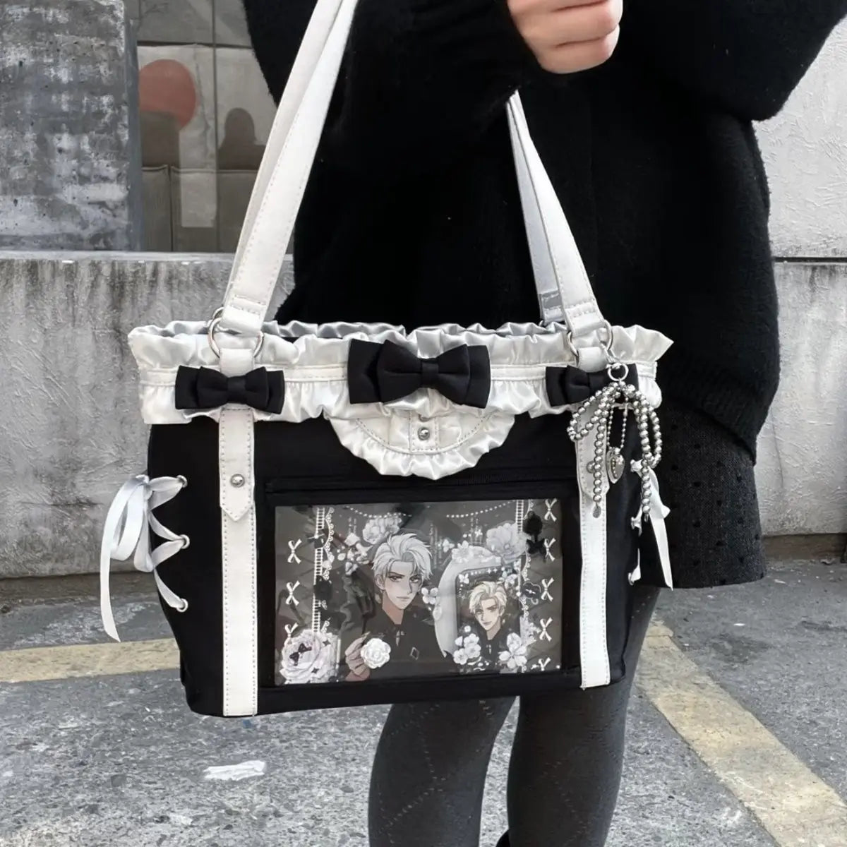 Eprolo Lolita Fiyonklu Ita Bag featuring a cute design with bow accents and compact size, perfect for accessories or small items.