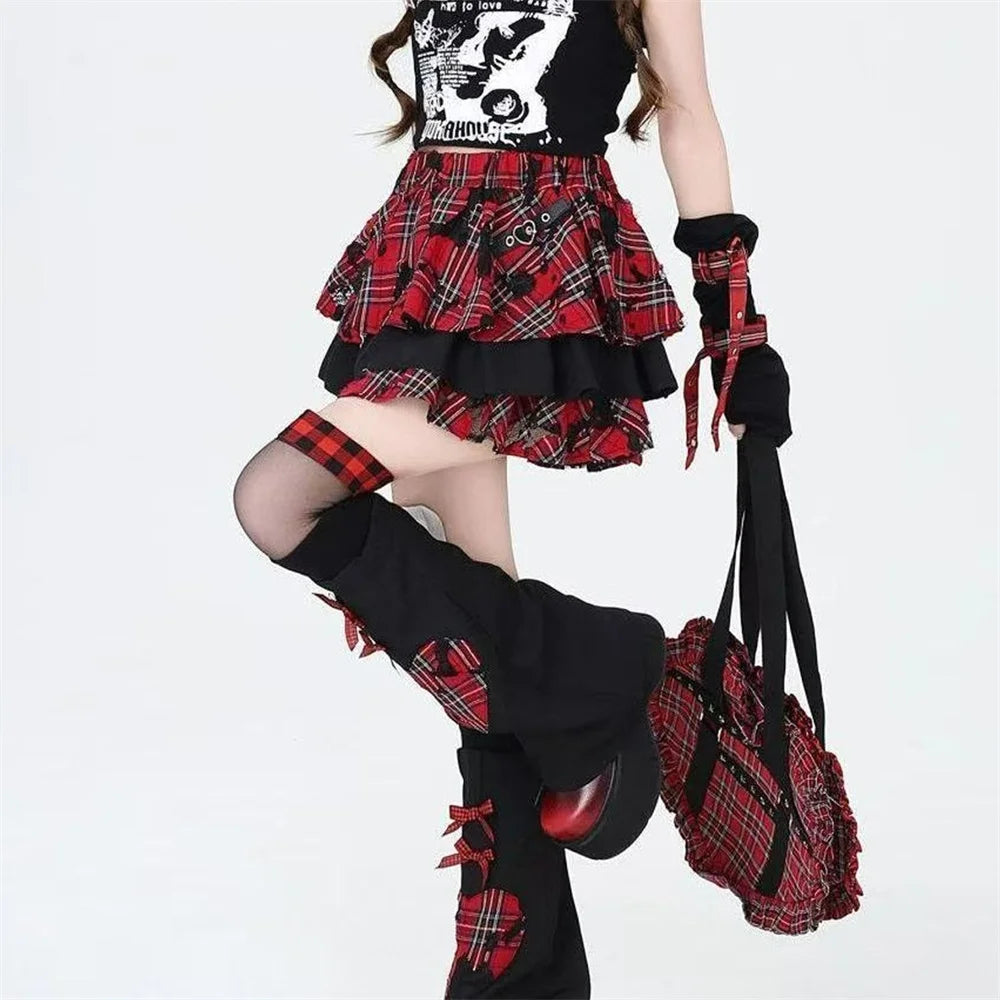 Black punk-style tozluk knee-high boots from eprolo featuring buckles and rugged design.