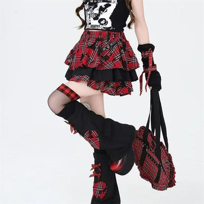 Black punk-style tozluk knee-high boots from eprolo featuring buckles and rugged design.
