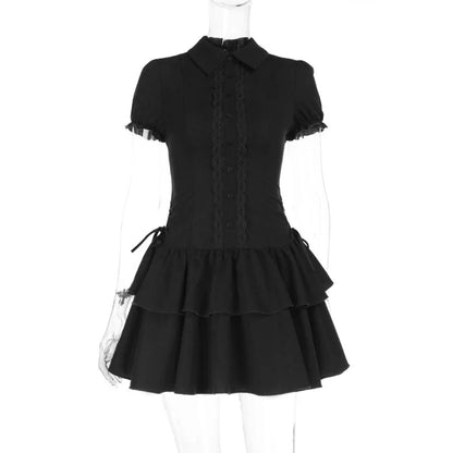 Eprolo Zarif Mini Elbise in elegant fabric, showcasing a stylish, fitted design with flowing details and a chic neckline.