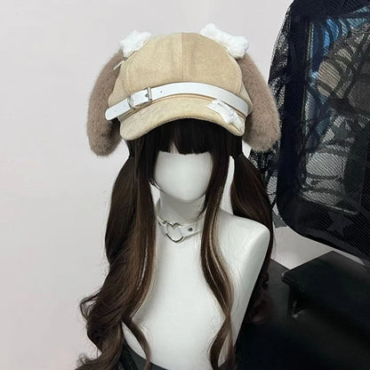 Eprolo Tavşan Kulaklı Lolita şapka with plush rabbit ears and decorative bow, perfect for cute and stylish cosplay or costume wear.