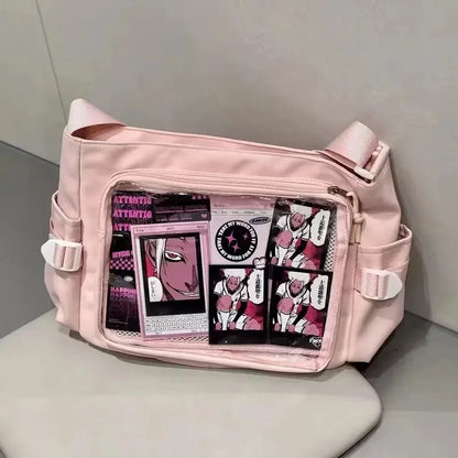 Transparent Ita bag with Japanese design from eprolo, showcasing its clear material and stylish structure.