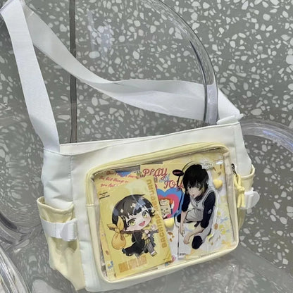 Clear Ita bag in Japanese style from eprolo with transparent PVC material and adjustable shoulder strap.