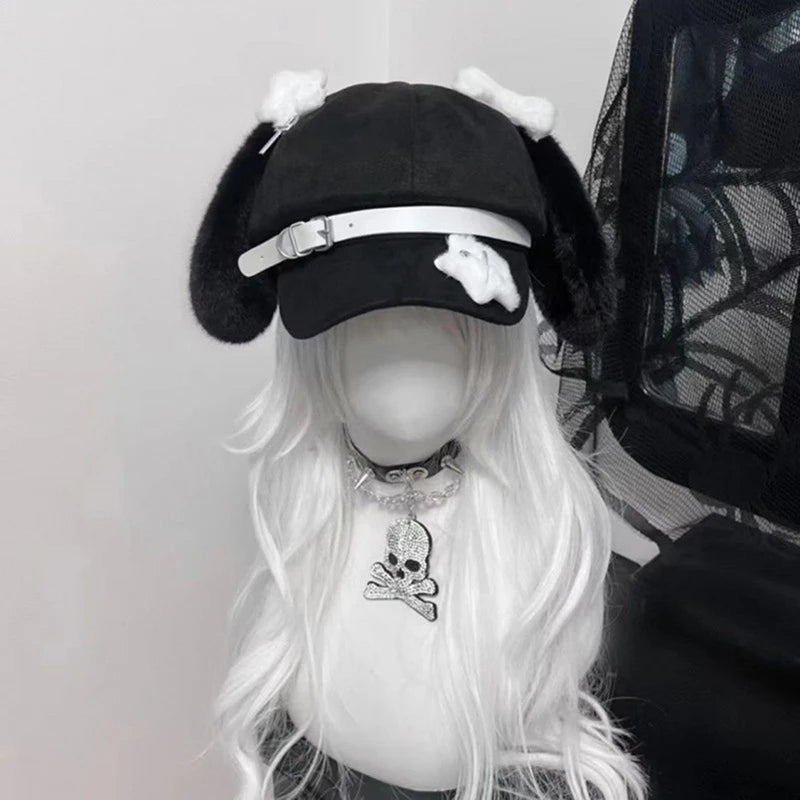 Eprolo bunny ear Lolita hat featuring soft fabric and cute rabbit ear design, perfect for cosplay or fashion accessories.
