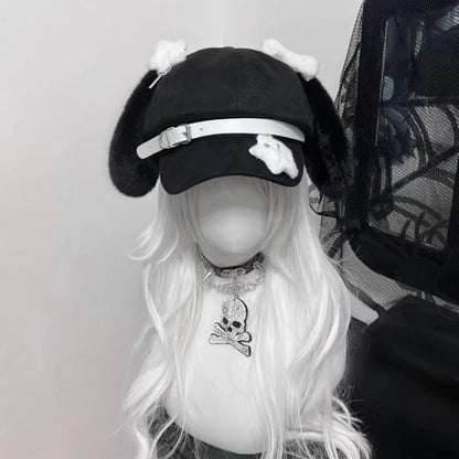 Eprolo bunny ear Lolita hat featuring soft fabric and cute rabbit ear design, perfect for cosplay or fashion accessories.