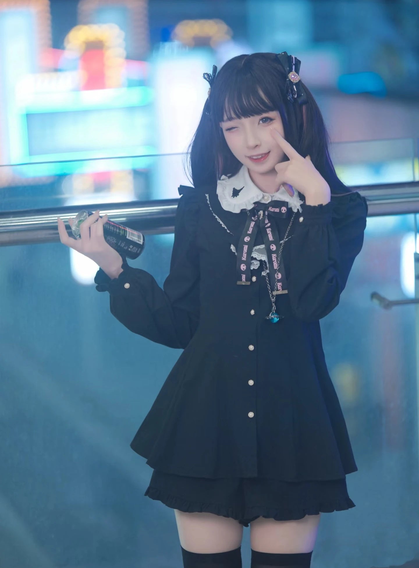 Kawaii Siyah Mini Elbise Seti by eprolo featuring a cute black dress with playful design and stylish details.