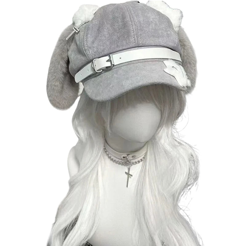 Eprolo Tavşan Kulaklı Lolita şapka with soft fabric and bunny ear design, perfect for cute and stylish cosplay or costume wear.