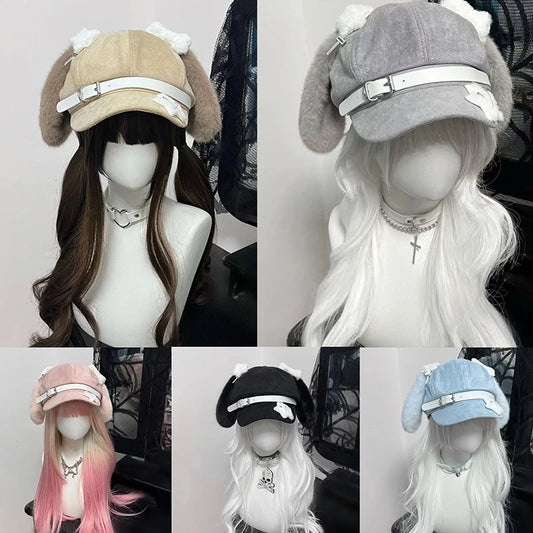 Eprolo Tavşan Kulaklı Lolita Şapka with soft fabric and cute bunny ear design, perfect for stylish cosplay or costume wear.