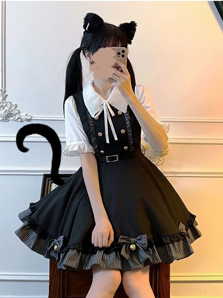Eprolo fiyonklu fırfırlı etek ve bluz seti featuring a ruffled skirt and matching top, stylish and feminine clothing ensemble.