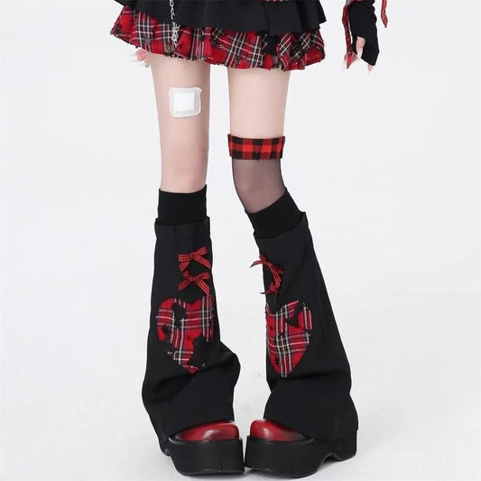 Black punk style tozluk sock with edgy design from eprolo, featuring bold patterns and a snug fit for alternative fashion.