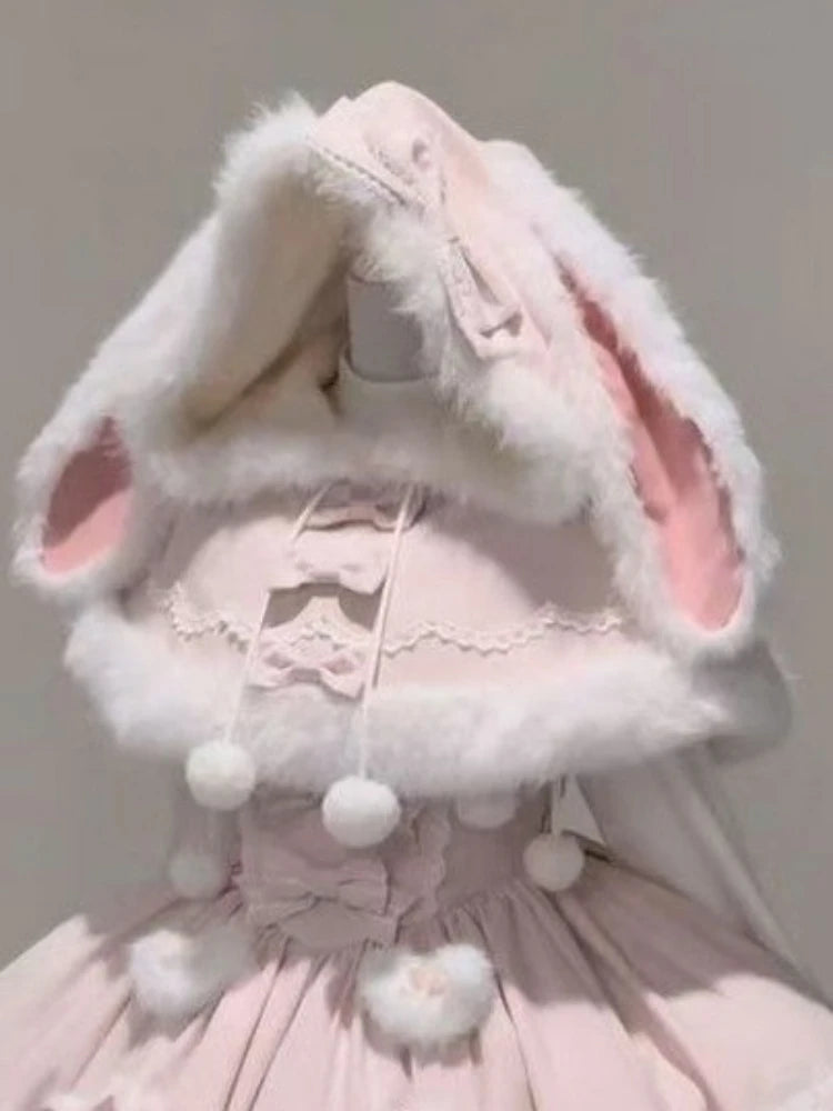 Cute Lolita dress set with bunny details, featuring two matching dresses from eprolo in a charming, playful style.