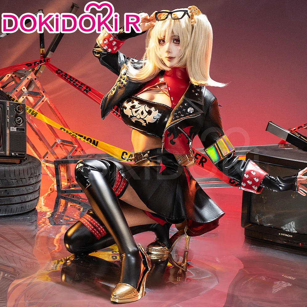 Burnice cosplay with wig from Zenless Zone Zero by eprolo, showing a detailed costume and vibrant pink wig.