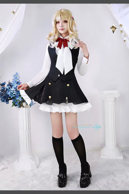 Komori Yui cosplay costume with wig from Diabolik Lovers, featuring detailed costume and styled pink hair, by Shadora.