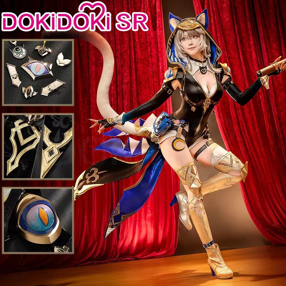 Shadora SR Kalite Cipher cosplay with wig from Honkai: Star Rail, featuring detailed costume and vibrant wig for authentic character look.