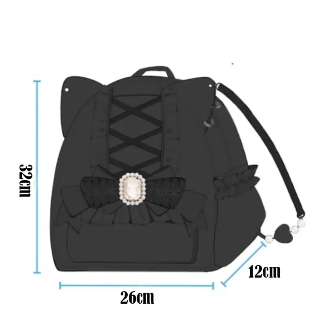 Eprolo Japon Stil Kedi Kulaklı Omuz Çantası with cat ear design, soft fabric and adjustable shoulder strap, stylish accessory for women.