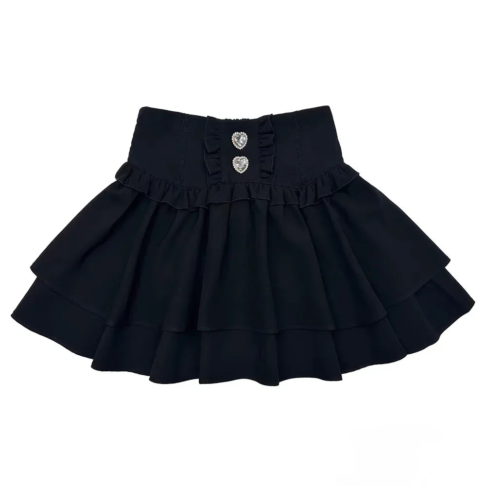 Kristal detaylı pileli Lolita mini etek, eprolo markası, with shimmering crystal embellishments and layered pleats.