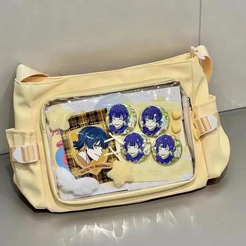 Transparent Ita bag with Japanese-style design from eprolo, showing clear PVC material and stylish handles.
