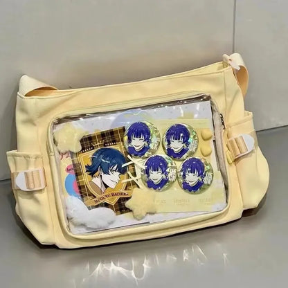 Transparent Ita bag with Japanese-style design from eprolo, showing clear PVC material and stylish handles.