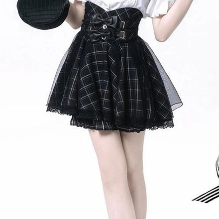 White blouse and skirt set with lace details and bow shoulder opening, stylish eprolo fashion ensemble.