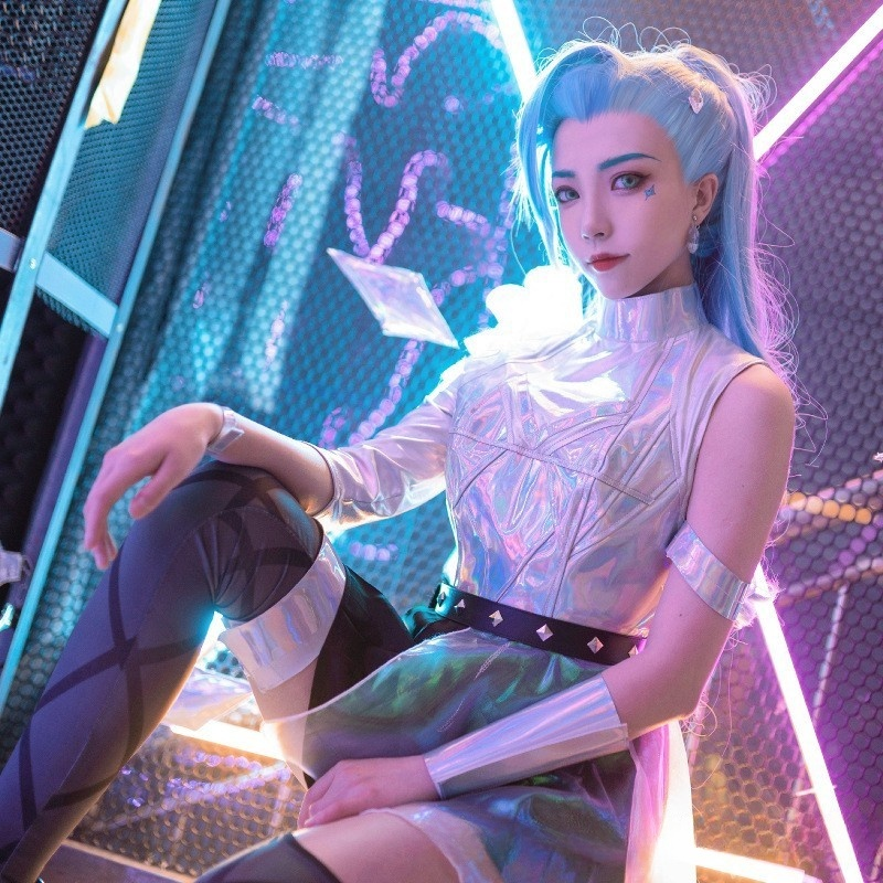 K/DA All Out Seraphine Cosplay + Peruk - Shadora