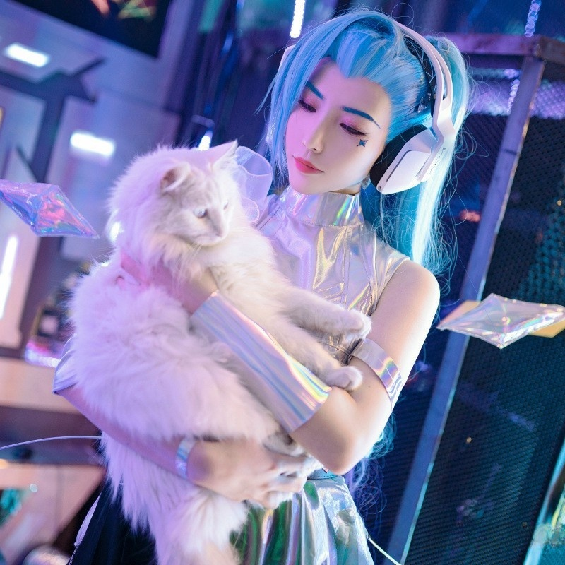K/DA All Out Seraphine Cosplay + Peruk - Shadora