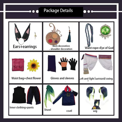 Tighnari Cosplay +Peruk