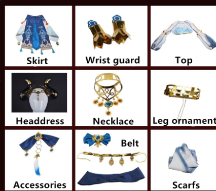 Nilou Cosplay (&Peruk) Yüksek Kalite