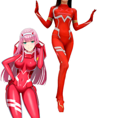 Zero Two Cosplay Bodysuit (& Peruk) - Shadora