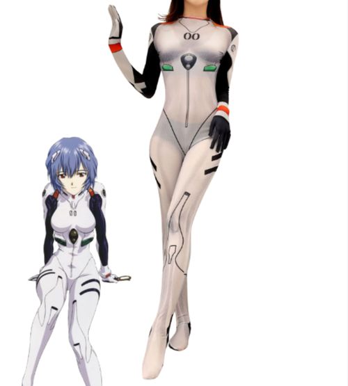 Rei Ayanami Cosplay Bodysuit (& Peruk) - Shadora