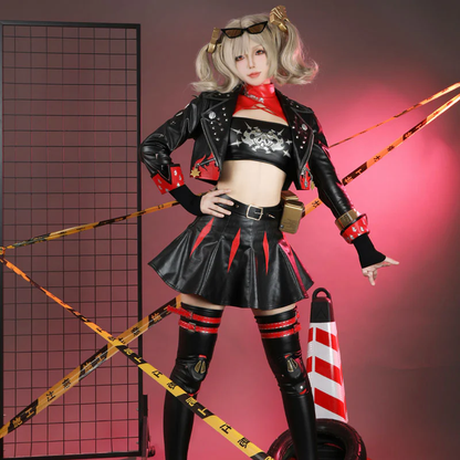 Shadora Burnice White Cosplay outfit featuring detailed design and fabric textures, perfect for costume events.
