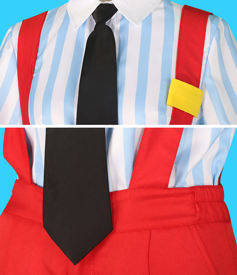 Mesmerizer Teto Cosplay costume from Shadora with vibrant colors and detailed design, showcasing the full outfit and wig.
